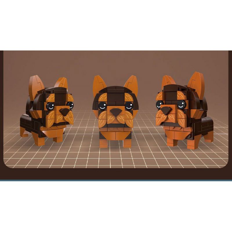 JIESTAR 37300 non  THIÊN ĐƯỜNG THÚ CƯNG DỄ THƯƠNG 6 LOẠI YORKSHIRE TERRIER SHIBA INU PUG SÓC HUSKY CORGI bộ đồ chơi xếp lắp ráp ghép mô hình Creator PET PARADISE Sáng Tạo 661 khối