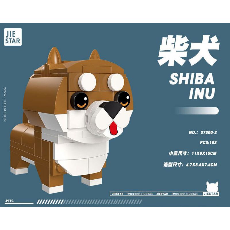 JIESTAR 37300 non  THIÊN ĐƯỜNG THÚ CƯNG DỄ THƯƠNG 6 LOẠI YORKSHIRE TERRIER SHIBA INU PUG SÓC HUSKY CORGI bộ đồ chơi xếp lắp ráp ghép mô hình Creator PET PARADISE Sáng Tạo 661 khối