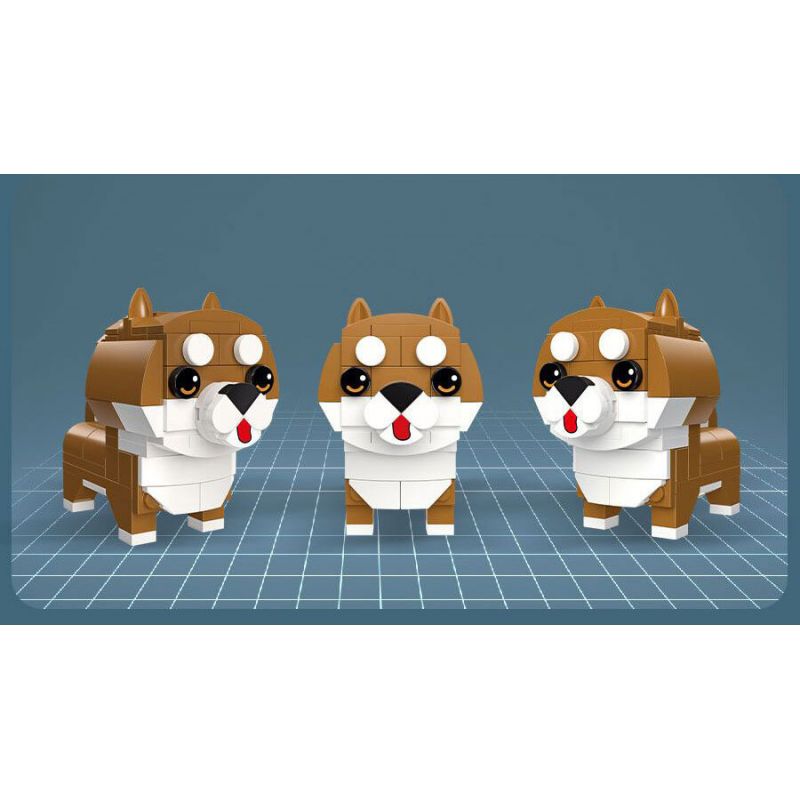 JIESTAR 37300 non  THIÊN ĐƯỜNG THÚ CƯNG DỄ THƯƠNG 6 LOẠI YORKSHIRE TERRIER SHIBA INU PUG SÓC HUSKY CORGI bộ đồ chơi xếp lắp ráp ghép mô hình Creator PET PARADISE Sáng Tạo 661 khối