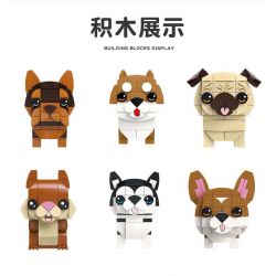 JIESTAR 37300 non  THIÊN ĐƯỜNG THÚ CƯNG DỄ THƯƠNG 6 LOẠI YORKSHIRE TERRIER SHIBA INU PUG SÓC HUSKY CORGI bộ đồ chơi xếp lắp ráp ghép mô hình Creator PET PARADISE Sáng Tạo 661 khối