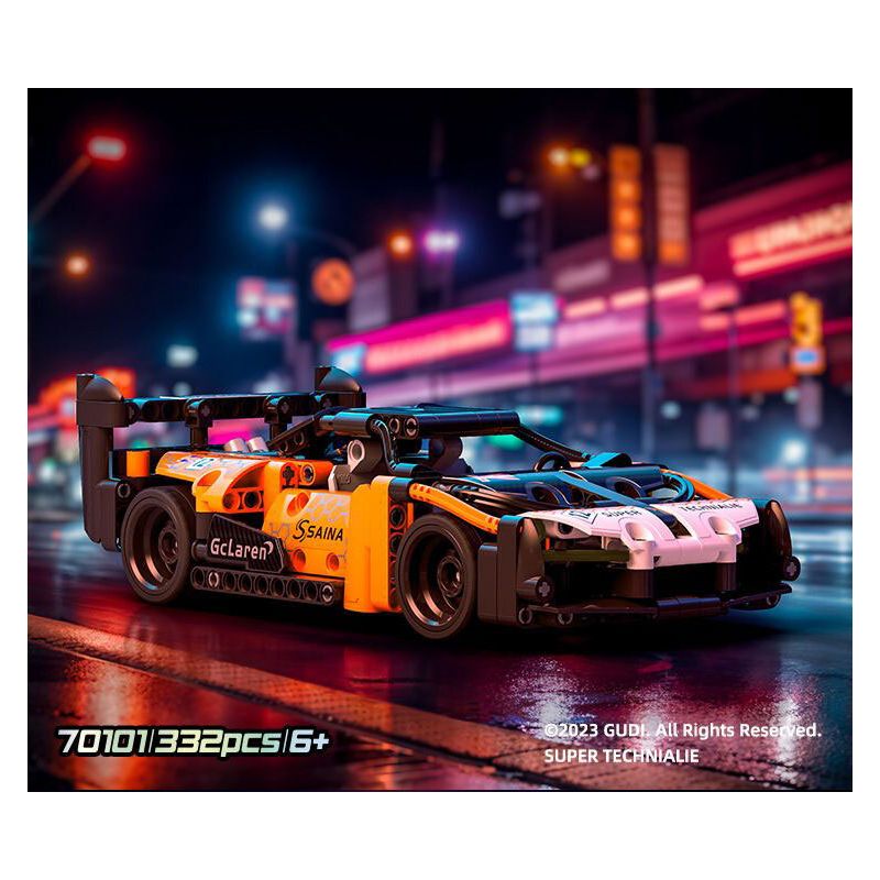 GUDI 70101 non  CÔNG NGHỆ SIÊU TÍCH LŨY ĐUA XE ĐIÊN CUỒNG GOD OF WAR SENNA GTR bộ đồ chơi xếp lắp ráp ghép mô hình  Kỹ Thuật Công Nghệ Cao Mô Hình Phương Tiện 332 khối