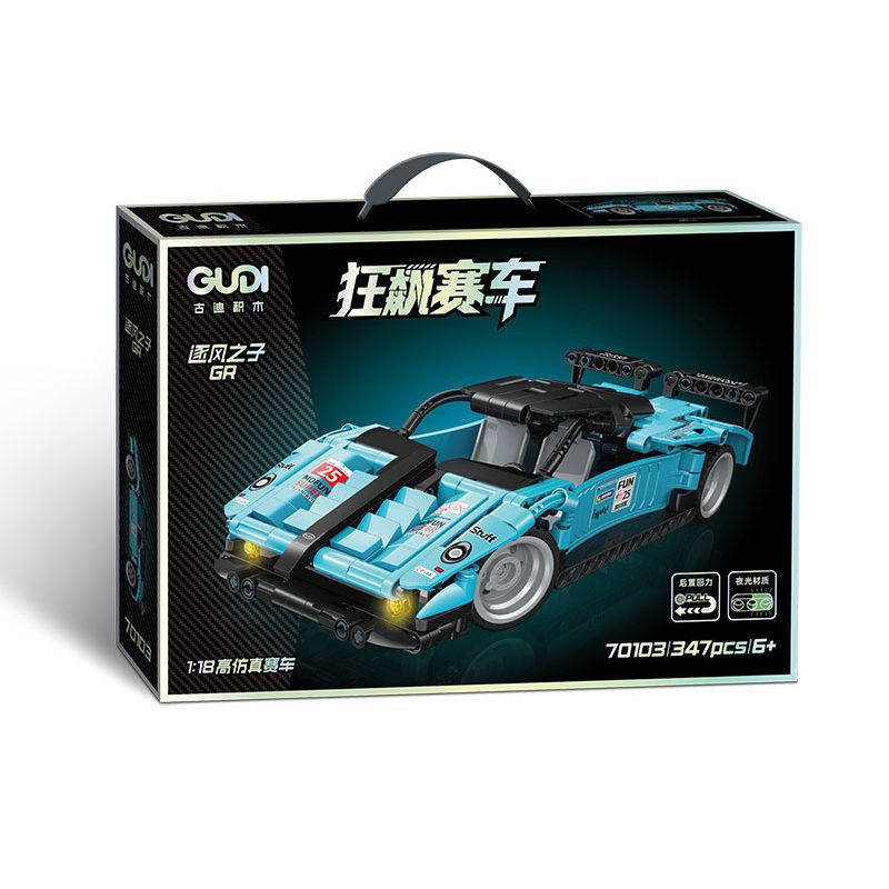 GUDI 70103 non  CÔNG NGHỆ SIÊU TÍCH LŨY ĐUA XE KÉO CON TRAI CỦA GIÓ GR tỷ lệ 1:18 bộ đồ chơi xếp lắp ráp ghép mô hình  Kỹ Thuật Công Nghệ Cao Mô Hình Phương Tiện 347 khối