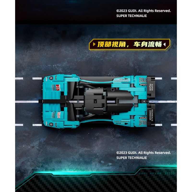 GUDI 70103 non  CÔNG NGHỆ SIÊU TÍCH LŨY ĐUA XE KÉO CON TRAI CỦA GIÓ GR tỷ lệ 1:18 bộ đồ chơi xếp lắp ráp ghép mô hình  Kỹ Thuật Công Nghệ Cao Mô Hình Phương Tiện 347 khối