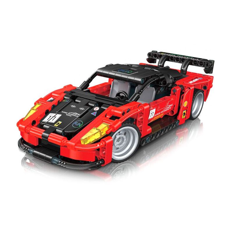 GUDI 70104 non Lego CÔNG NGHỆ SIÊU TÍCH LŨY ĐUA XE ĐIÊN CUỒNG BLAZING HORSE 488 tỷ lệ 1:18 bộ đồ chơi xếp lắp ráp ghép mô hình Technic Kỹ Thuật Công Nghệ Cao Mô Hình Phương Tiện 338 khối