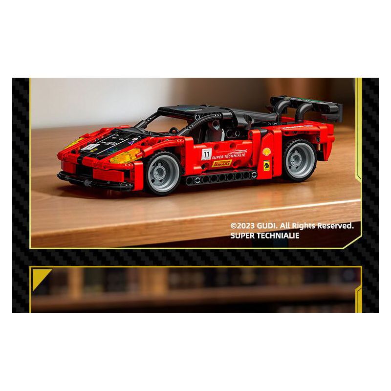 GUDI 70104 non  CÔNG NGHỆ SIÊU TÍCH LŨY ĐUA XE ĐIÊN CUỒNG BLAZING HORSE 488 tỷ lệ 1:18 bộ đồ chơi xếp lắp ráp ghép mô hình  Kỹ Thuật Công Nghệ Cao Mô Hình Phương Tiện 338 khối