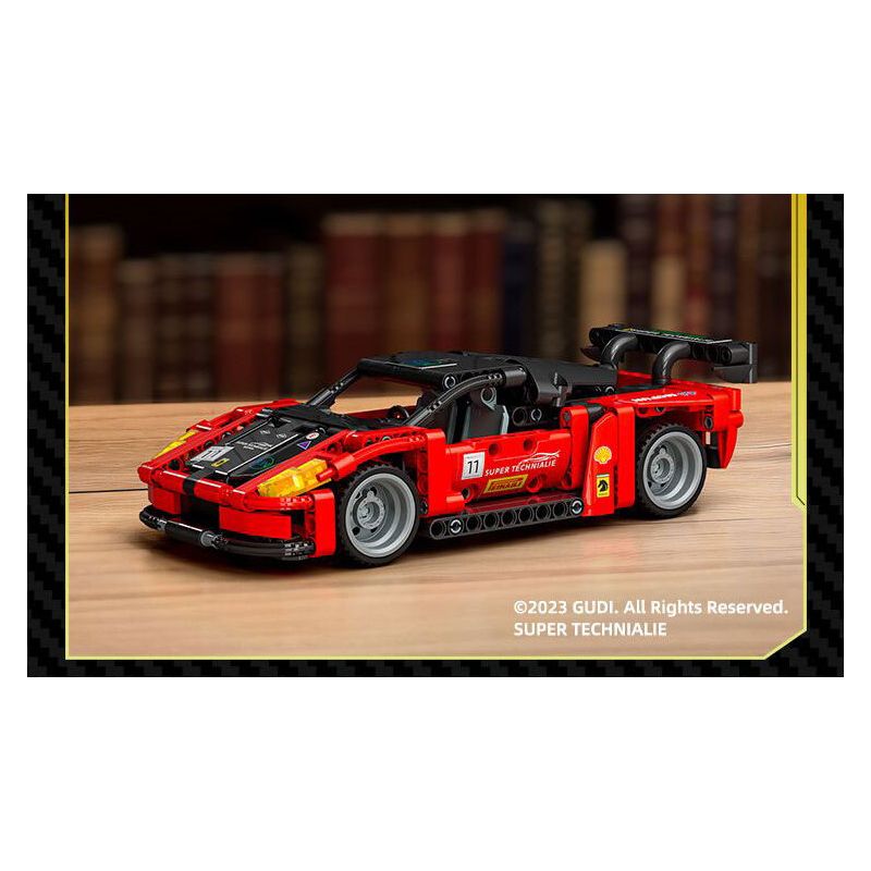 GUDI 70104 non  CÔNG NGHỆ SIÊU TÍCH LŨY ĐUA XE ĐIÊN CUỒNG BLAZING HORSE 488 tỷ lệ 1:18 bộ đồ chơi xếp lắp ráp ghép mô hình  Kỹ Thuật Công Nghệ Cao Mô Hình Phương Tiện 338 khối