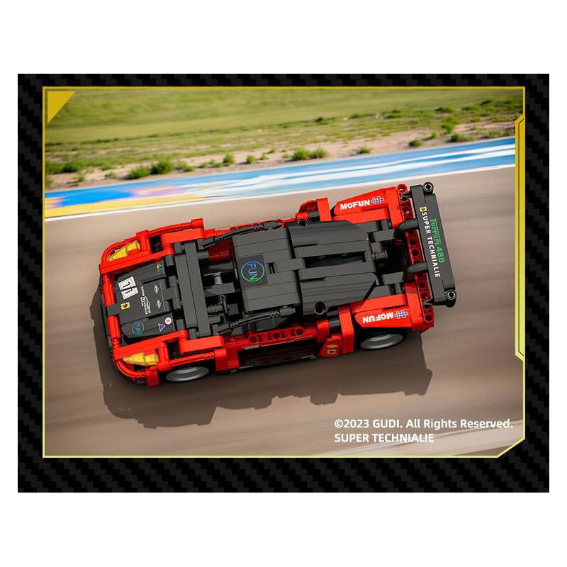 GUDI 70104 non  CÔNG NGHỆ SIÊU TÍCH LŨY ĐUA XE ĐIÊN CUỒNG BLAZING HORSE 488 tỷ lệ 1:18 bộ đồ chơi xếp lắp ráp ghép mô hình  Kỹ Thuật Công Nghệ Cao Mô Hình Phương Tiện 338 khối