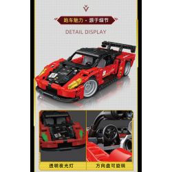 GUDI 70104 non  CÔNG NGHỆ SIÊU TÍCH LŨY ĐUA XE ĐIÊN CUỒNG BLAZING HORSE 488 tỷ lệ 1:18 bộ đồ chơi xếp lắp ráp ghép mô hình  Kỹ Thuật Công Nghệ Cao Mô Hình Phương Tiện 338 khối