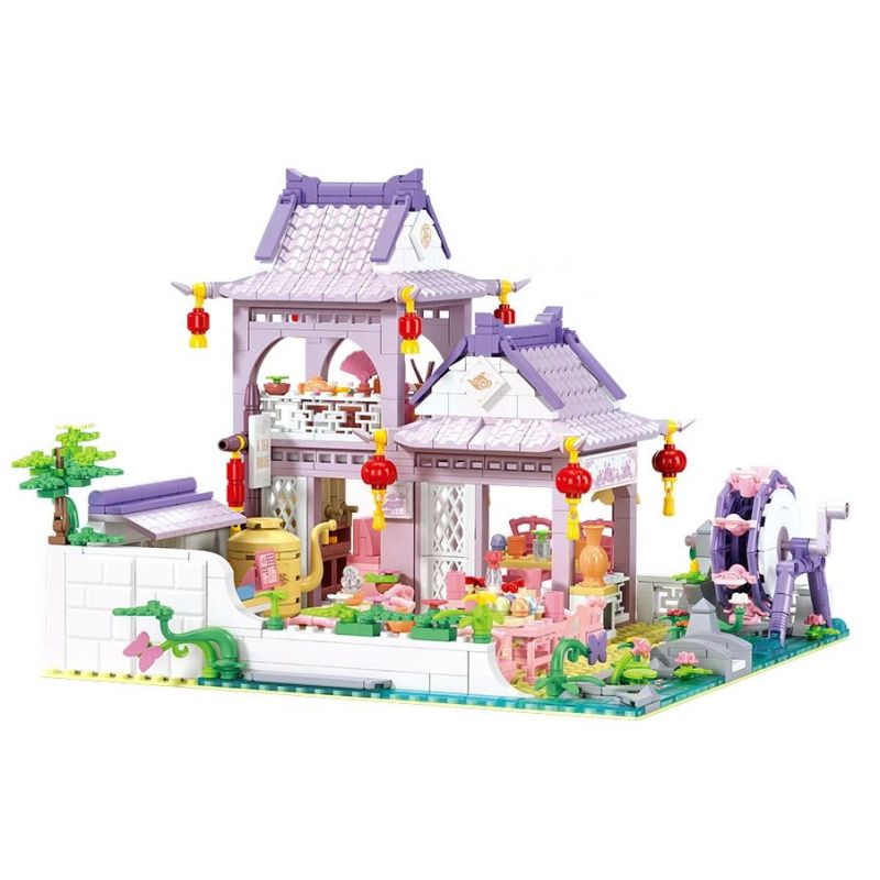 SLUBAN M38-B1078 B1078 1078 M38B1078 38-B1078 non Lego CÔ GÁI ĐẦY MÀU SẮC TRONG MƠ HỒNG QUÁN TRÀ bộ đồ chơi xếp lắp ráp ghép mô hình Girl Con Gái 981 khối