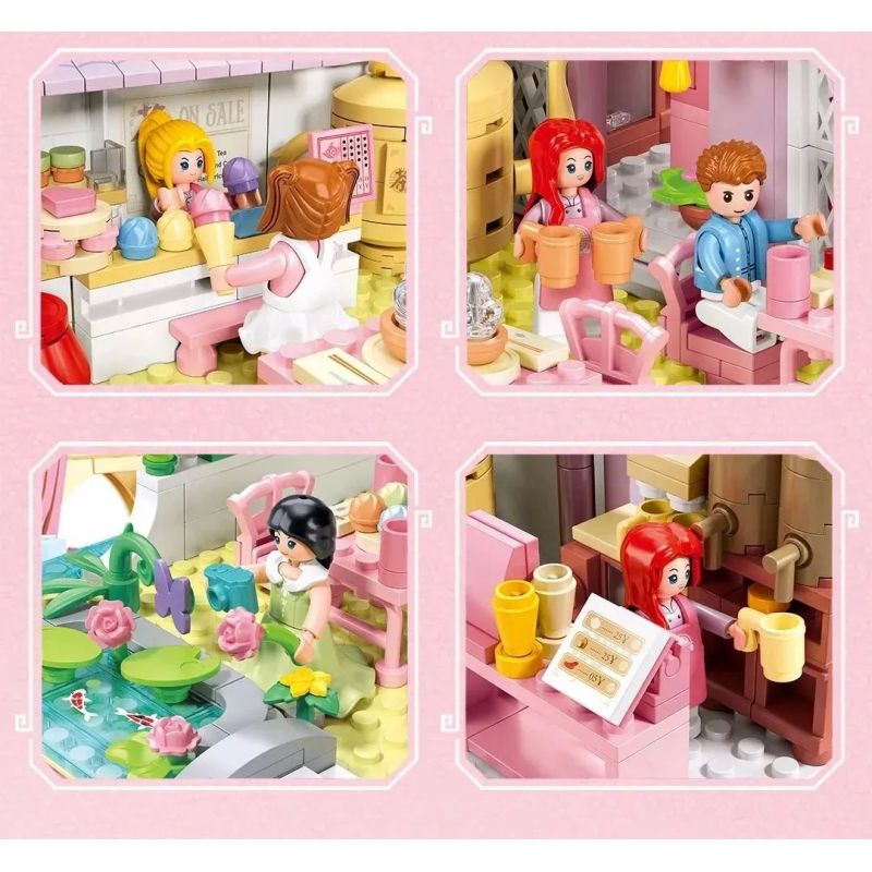 SLUBAN M38-B1078 B1078 1078 M38B1078 38-B1078 non  CÔ GÁI ĐẦY MÀU SẮC TRONG MƠ HỒNG QUÁN TRÀ bộ đồ chơi xếp lắp ráp ghép mô hình Girl Con Gái 981 khối