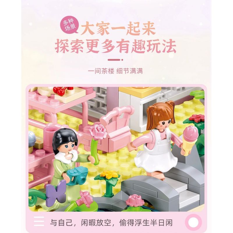 SLUBAN M38-B1078 B1078 1078 M38B1078 38-B1078 non  CÔ GÁI ĐẦY MÀU SẮC TRONG MƠ HỒNG QUÁN TRÀ bộ đồ chơi xếp lắp ráp ghép mô hình Girl Con Gái 981 khối