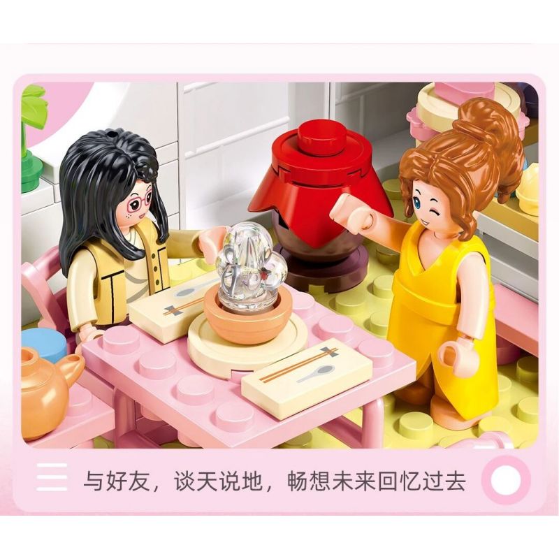 SLUBAN M38-B1078 B1078 1078 M38B1078 38-B1078 non  CÔ GÁI ĐẦY MÀU SẮC TRONG MƠ HỒNG QUÁN TRÀ bộ đồ chơi xếp lắp ráp ghép mô hình Girl Con Gái 981 khối