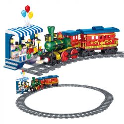 FORANGE FC1703 1703 non  DU LỊCH QUỸ ĐẠO TÀU THAM QUAN bộ đồ chơi xếp lắp ráp ghép mô hình City ORBITAL ADVENTURE SIGHTSEEING TRAIN Thành Phố 732 khối