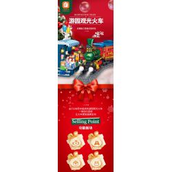 FORANGE FC1703 1703 non  DU LỊCH QUỸ ĐẠO TÀU THAM QUAN bộ đồ chơi xếp lắp ráp ghép mô hình City ORBITAL ADVENTURE SIGHTSEEING TRAIN Thành Phố 732 khối