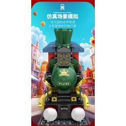 FORANGE FC1703 1703 non  DU LỊCH QUỸ ĐẠO TÀU THAM QUAN bộ đồ chơi xếp lắp ráp ghép mô hình City ORBITAL ADVENTURE SIGHTSEEING TRAIN Thành Phố 732 khối