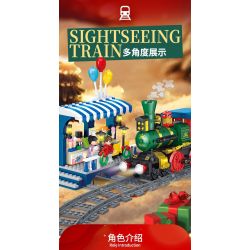 FORANGE FC1703 1703 non  DU LỊCH QUỸ ĐẠO TÀU THAM QUAN bộ đồ chơi xếp lắp ráp ghép mô hình City ORBITAL ADVENTURE SIGHTSEEING TRAIN Thành Phố 732 khối