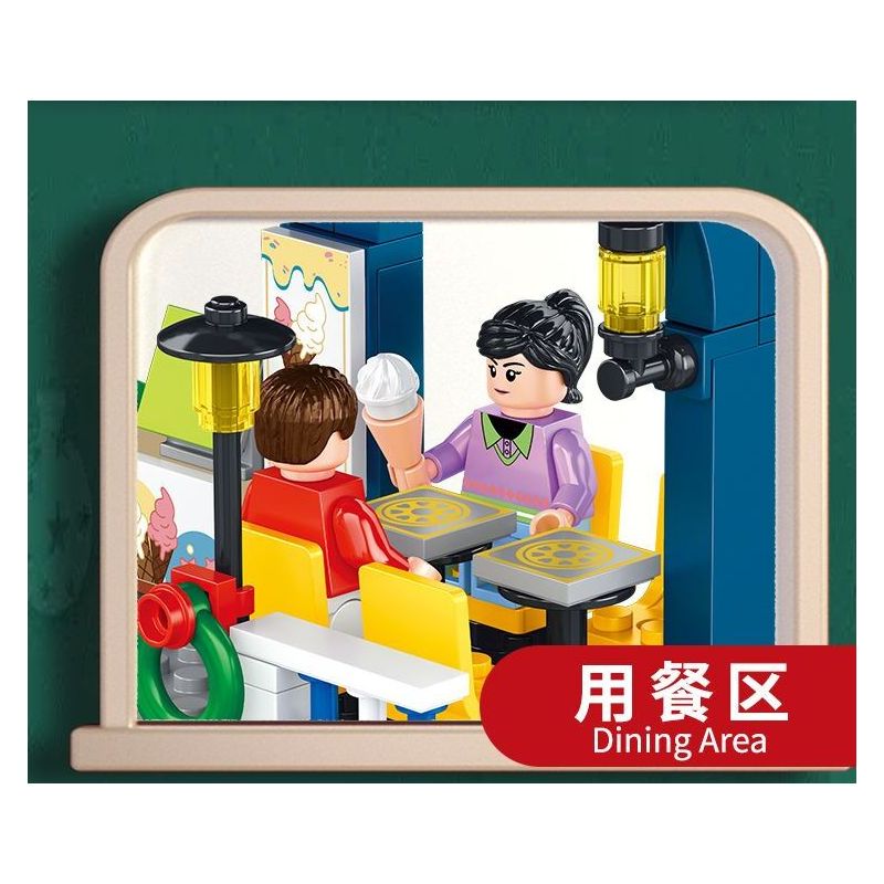 FORANGE FC1703 1703 non  DU LỊCH QUỸ ĐẠO TÀU THAM QUAN bộ đồ chơi xếp lắp ráp ghép mô hình City ORBITAL ADVENTURE SIGHTSEEING TRAIN Thành Phố 732 khối