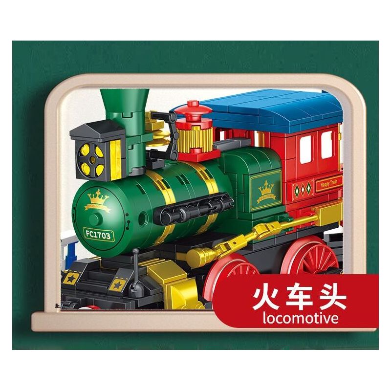 FORANGE FC1703 1703 non  DU LỊCH QUỸ ĐẠO TÀU THAM QUAN bộ đồ chơi xếp lắp ráp ghép mô hình City ORBITAL ADVENTURE SIGHTSEEING TRAIN Thành Phố 732 khối