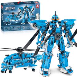 LE YI 81052 non  MÁY BIẾN HÌNH ĐIÊN CUỒNG BAY CHIẾN ĐẤU TRỰC THĂNG Z-18 bộ đồ chơi xếp lắp ráp ghép mô hình Military Army Quân Sự Bộ Đội 665 khối