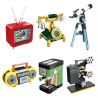 JIESTAR 58097 non  CƠN SỐT HIỆN ĐẠI 6 MẪU TV HOÀI CỔ ĐIỆN THOẠI ĐIỂN KÍNH VIỄN VỌNG THIÊN VĂN RADIO MÁY PHA CÀ PHÊ ESPRESSO CHIẾU KIỂU CŨ bộ đồ chơi xếp lắp ráp ghép mô hình Creator Sáng Tạo 487 khối
