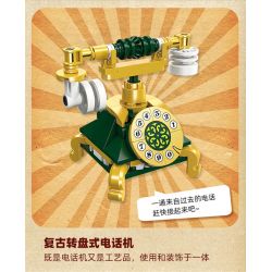 JIESTAR 58097 non  CƠN SỐT HIỆN ĐẠI 6 MẪU TV HOÀI CỔ ĐIỆN THOẠI ĐIỂN KÍNH VIỄN VỌNG THIÊN VĂN RADIO MÁY PHA CÀ PHÊ ESPRESSO CHIẾU KIỂU CŨ bộ đồ chơi xếp lắp ráp ghép mô hình Creator Sáng Tạo 487 khối