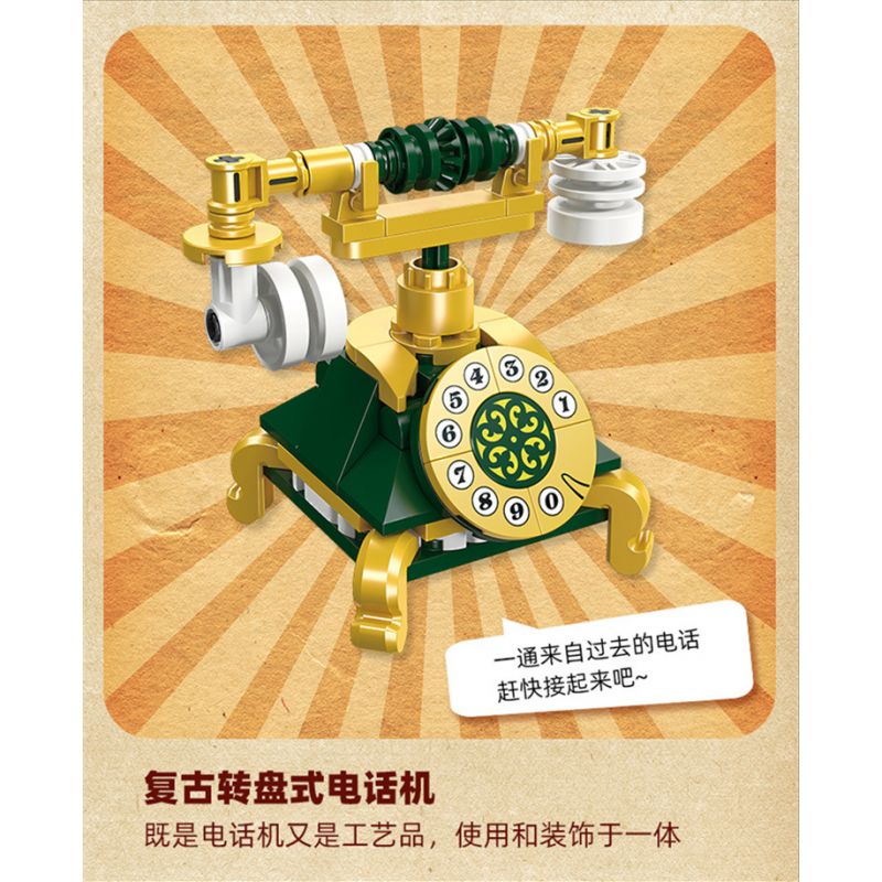 JIESTAR 58097 non  CƠN SỐT HIỆN ĐẠI 6 MẪU TV HOÀI CỔ ĐIỆN THOẠI ĐIỂN KÍNH VIỄN VỌNG THIÊN VĂN RADIO MÁY PHA CÀ PHÊ ESPRESSO CHIẾU KIỂU CŨ bộ đồ chơi xếp lắp ráp ghép mô hình Creator Sáng Tạo 487 khối