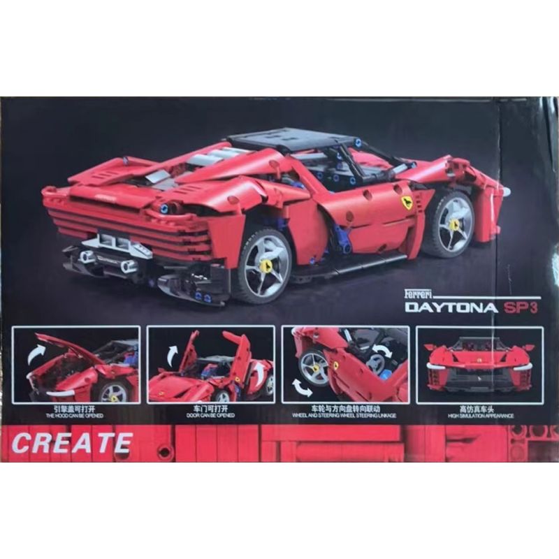 BRUCCO BLK-0114 0114 BLK0114 non  FERRARI DAYTONA SP3 tỷ lệ 1:14 bộ đồ chơi xếp lắp ráp ghép mô hình  Kỹ Thuật Công Nghệ Cao Mô Hình Phương Tiện 1407 khối