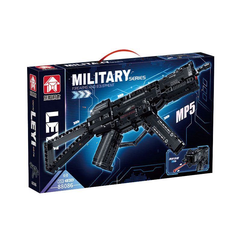 LE YI 88086 non Lego SÚNG TIỂU LIÊN MP5 bộ đồ chơi xếp lắp ráp ghép mô hình Military Army Quân Sự Bộ Đội 353 khối