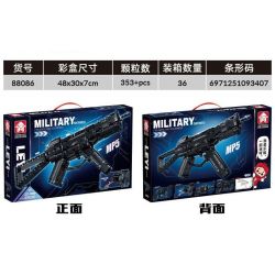 LE YI 88086 non  SÚNG TIỂU LIÊN MP5 bộ đồ chơi xếp lắp ráp ghép mô hình Military Army Quân Sự Bộ Đội 353 khối
