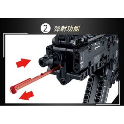 LE YI 88086 non  SÚNG TIỂU LIÊN MP5 bộ đồ chơi xếp lắp ráp ghép mô hình Military Army Quân Sự Bộ Đội 353 khối