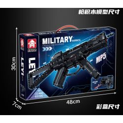 LE YI 88086 non  SÚNG TIỂU LIÊN MP5 bộ đồ chơi xếp lắp ráp ghép mô hình Military Army Quân Sự Bộ Đội 353 khối