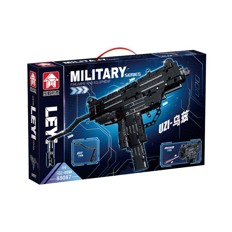 LE YI 88087 non Lego SÚNG TIỂU LIÊN UZI bộ đồ chơi xếp lắp ráp ghép mô hình Military Army Quân Sự Bộ Đội 402 khối