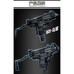 LE YI 88087 non  SÚNG TIỂU LIÊN UZI bộ đồ chơi xếp lắp ráp ghép mô hình Military Army Quân Sự Bộ Đội 402 khối