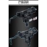 LE YI 88087 non  SÚNG TIỂU LIÊN UZI bộ đồ chơi xếp lắp ráp ghép mô hình Military Army Quân Sự Bộ Đội 402 khối