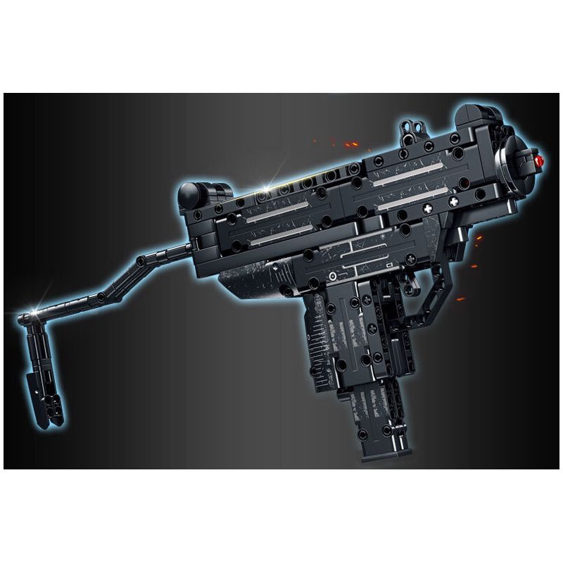 LE YI 88087 non  SÚNG TIỂU LIÊN UZI bộ đồ chơi xếp lắp ráp ghép mô hình Military Army Quân Sự Bộ Đội 402 khối