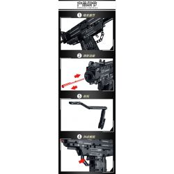 LE YI 88087 non  SÚNG TIỂU LIÊN UZI bộ đồ chơi xếp lắp ráp ghép mô hình Military Army Quân Sự Bộ Đội 402 khối