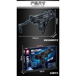 LE YI 88087 non  SÚNG TIỂU LIÊN UZI bộ đồ chơi xếp lắp ráp ghép mô hình Military Army Quân Sự Bộ Đội 402 khối