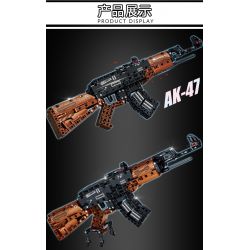 LE YI 81060 non  SÚNG TRƯỜNG TỰ ĐỘNG AK-47 bộ đồ chơi xếp lắp ráp ghép mô hình Military Army Quân Sự Bộ Đội 516 khối