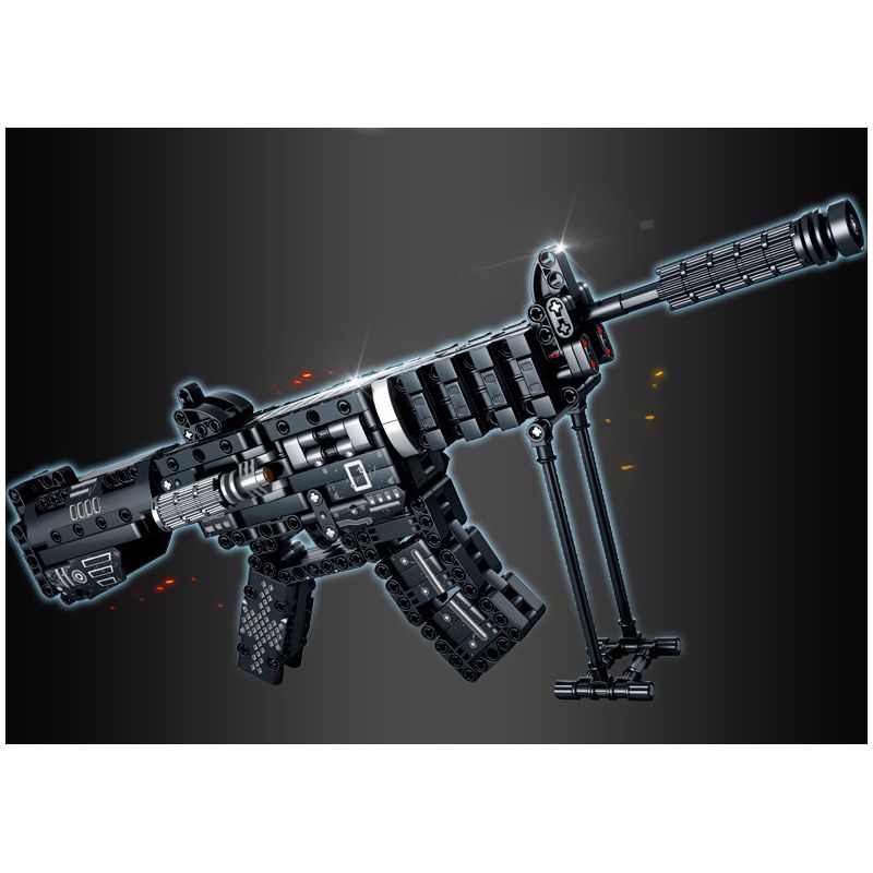 LE YI 81061 non  SÚNG CARBINE M4A1 bộ đồ chơi xếp lắp ráp ghép mô hình Military Army Quân Sự Bộ Đội 523 khối