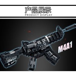 LE YI 81061 non  SÚNG CARBINE M4A1 bộ đồ chơi xếp lắp ráp ghép mô hình Military Army Quân Sự Bộ Đội 523 khối