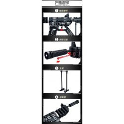 LE YI 81061 non  SÚNG CARBINE M4A1 bộ đồ chơi xếp lắp ráp ghép mô hình Military Army Quân Sự Bộ Đội 523 khối