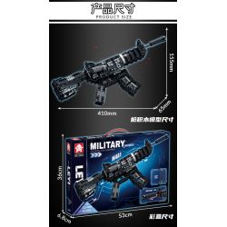 LE YI 81061 non  SÚNG CARBINE M4A1 bộ đồ chơi xếp lắp ráp ghép mô hình Military Army Quân Sự Bộ Đội 523 khối