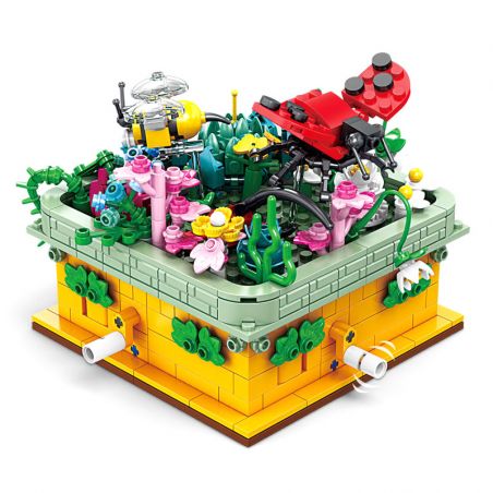 Kazi KY81114 81114 non  CÔN TRÙNG VÀ HOA CÓ 4 LOẠI BỌ RÙA LAN TRẮNG BƯỚM AGAVE ONG VIOLET CÁNH CỨNG CÂY THƠM bộ đồ chơi xếp lắp ráp ghép mô hình Creator INSECT AND FLOWERS Sáng Tạo 1134 khối