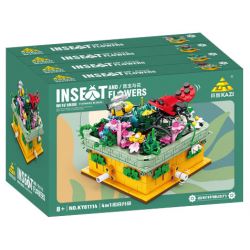 Kazi KY81114 81114 non  CÔN TRÙNG VÀ HOA CÓ 4 LOẠI BỌ RÙA LAN TRẮNG BƯỚM AGAVE ONG VIOLET CÁNH CỨNG CÂY THƠM bộ đồ chơi xếp lắp ráp ghép mô hình Creator INSECT AND FLOWERS Sáng Tạo 1134 khối