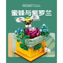 Kazi KY81114 81114 non  CÔN TRÙNG VÀ HOA CÓ 4 LOẠI BỌ RÙA LAN TRẮNG BƯỚM AGAVE ONG VIOLET CÁNH CỨNG CÂY THƠM bộ đồ chơi xếp lắp ráp ghép mô hình Creator INSECT AND FLOWERS Sáng Tạo 1134 khối