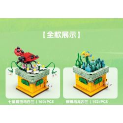 Kazi KY81114 81114 non  CÔN TRÙNG VÀ HOA CÓ 4 LOẠI BỌ RÙA LAN TRẮNG BƯỚM AGAVE ONG VIOLET CÁNH CỨNG CÂY THƠM bộ đồ chơi xếp lắp ráp ghép mô hình Creator INSECT AND FLOWERS Sáng Tạo 1134 khối