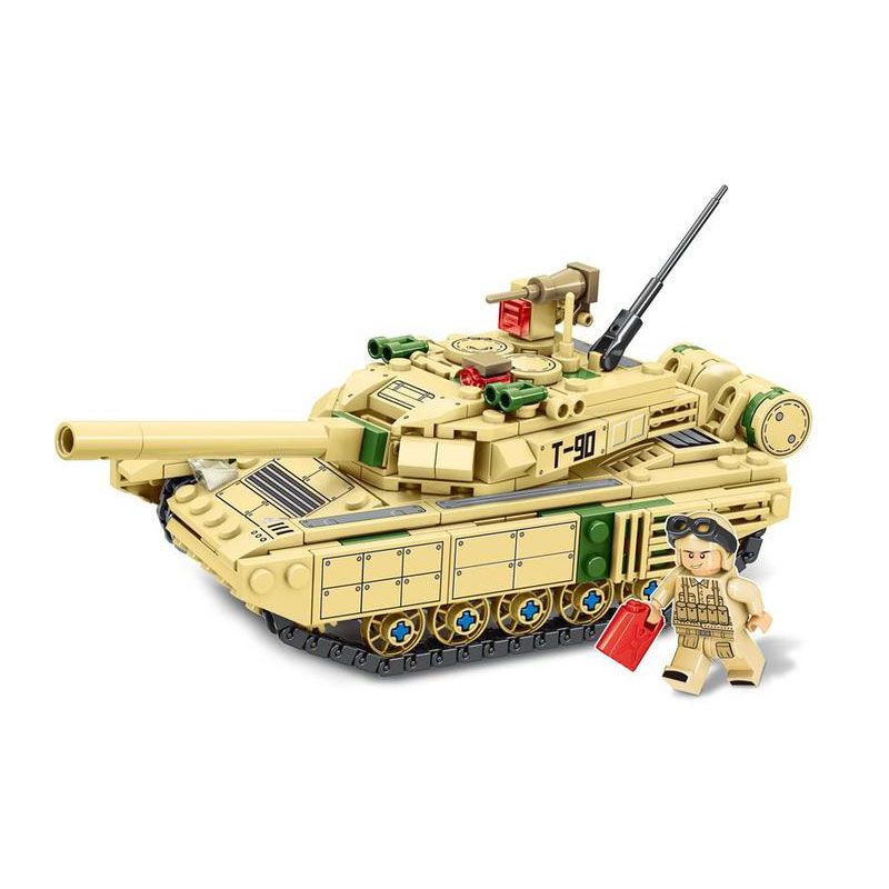 MINGDI LEIBAO K0717 0717 non Lego VŨ KHÍ QUAN TRỌNG NHẤT CỦA ĐẤT NƯỚC XE TĂNG CHIẾN ĐẤU CHỦ LỰC T-90M bộ đồ chơi xếp lắp ráp ghép mô hình Military Army Quân Sự Bộ Đội 350 khối