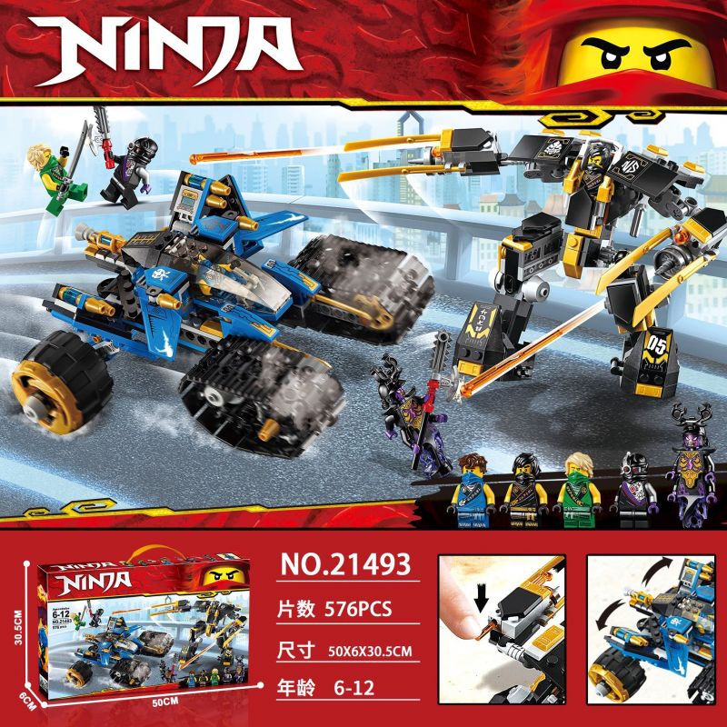 NOT Lego THUNDER RAIDER 71699 21493 LARI 11493 xếp lắp ráp ghép mô hình THUNDER RAIDER KẺ CƯỚP SẤM SÉT XE TĂNG TẤN CÔNG The Lego Ninjago Movie Ninja Lốc Xoáy 576 khối