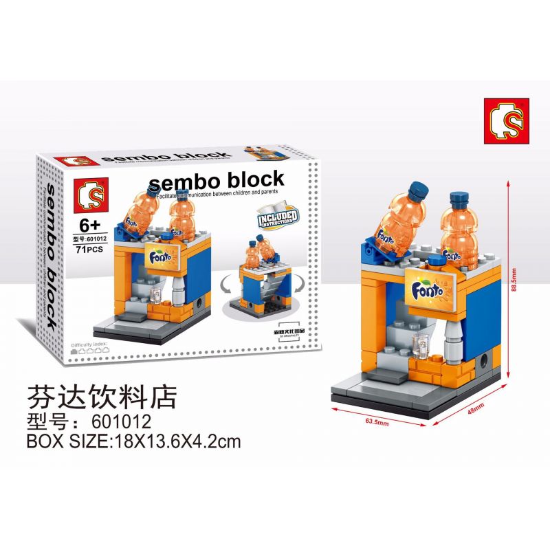 SEMBO WEKKI VIGGI 601012 non Lego CỬA HÀNG ĐỒ UỐNG FANTA bộ đồ chơi xếp lắp ráp ghép mô hình Creator SEMBO BLOCK Sáng Tạo 71 khối