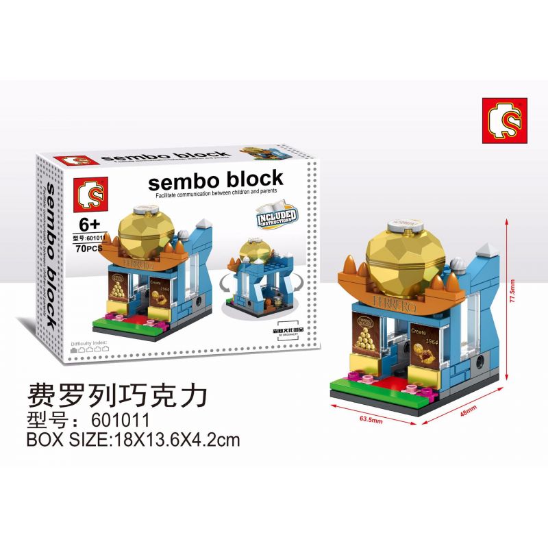SEMBO WEKKI VIGGI 601011 non Lego SÔ CÔ LA FERRERO bộ đồ chơi xếp lắp ráp ghép mô hình Creator SEMBO BLOCK Sáng Tạo 70 khối